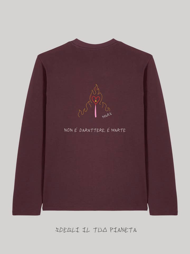 Giorgia Fratta – wholesale Sweatshirt – Women's – Long Sleeve Red Brown Embroidered Made in Italy4