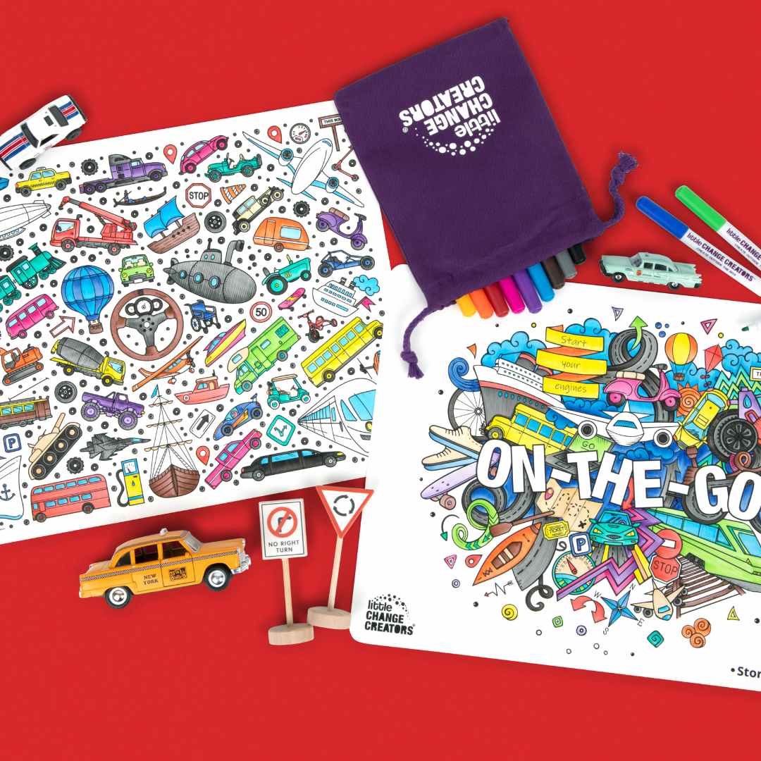 Little Change Creators - Wholesale Coloring Mat - Kids & Baby - ON-THE-GO | Re-FUN-able™ Transport Silicone Colouring Mat5