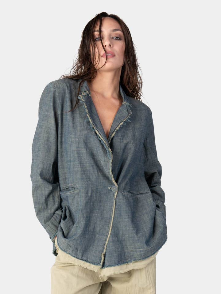 Raw Edge gelaagde blazer voor wholesale door Baci & Amici Fashion - US Continental