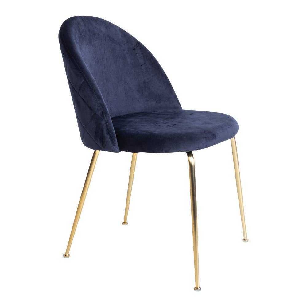Geneve Dining Chair - Chair blue in velvet w. legs for wholesale on Faire3