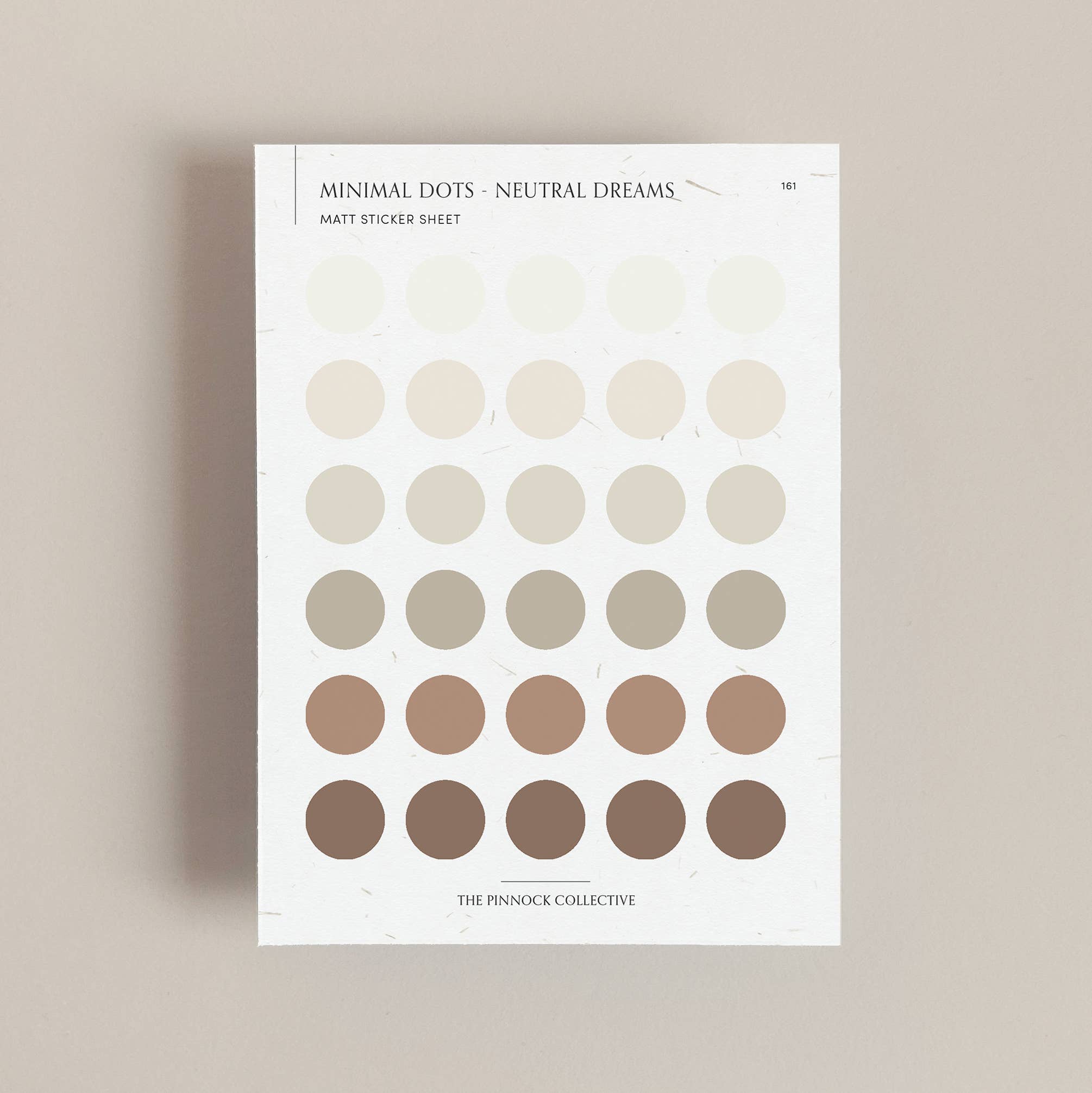 The Pinnock Collective – wholesale Sticker – Neutral Tones themed dots Sticker sheet0