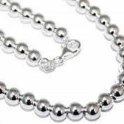 Collier en perles rondes creuses en argent sterling de 6 mm, 16"-30" pour la vente par Atlanta Jewelers Supply