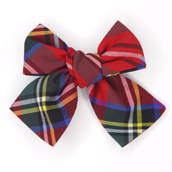 Classic Christmas Plaid - Petite Hair Bow for wholesale by Boon Ties