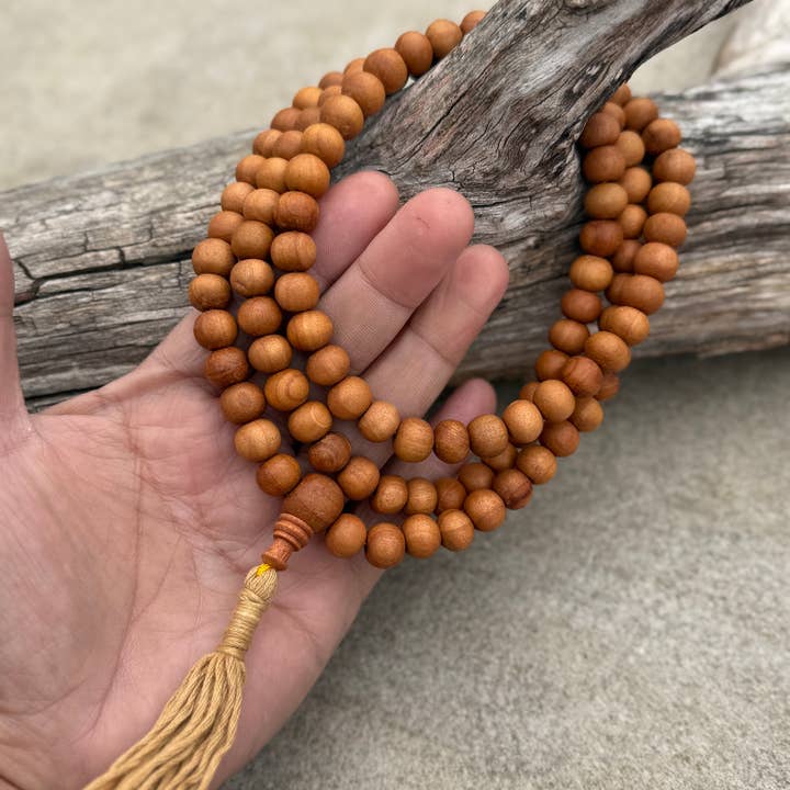 Lungta Imports - Wholesale Prayer Beads Necklace - Tibetan Buddhist Genuine Sandal Wood Mala / Rosary 108 Beads