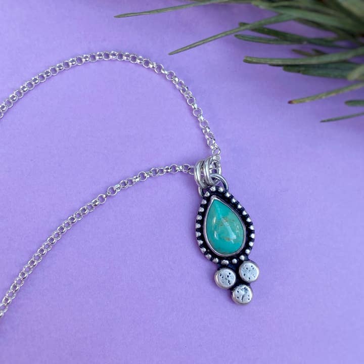 Blue and Blue - Wholesale Pendant/Charm Necklace - Pebble Necklace - Turquoise8