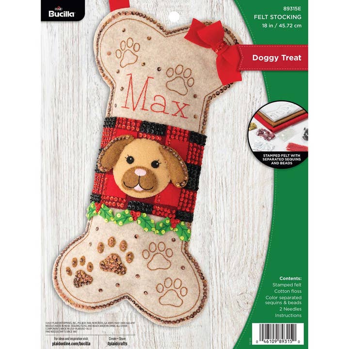 Bucilla ® Seasonal Felt Stocking Kit - Doggy Treat for wholesale by Plaid Crafts