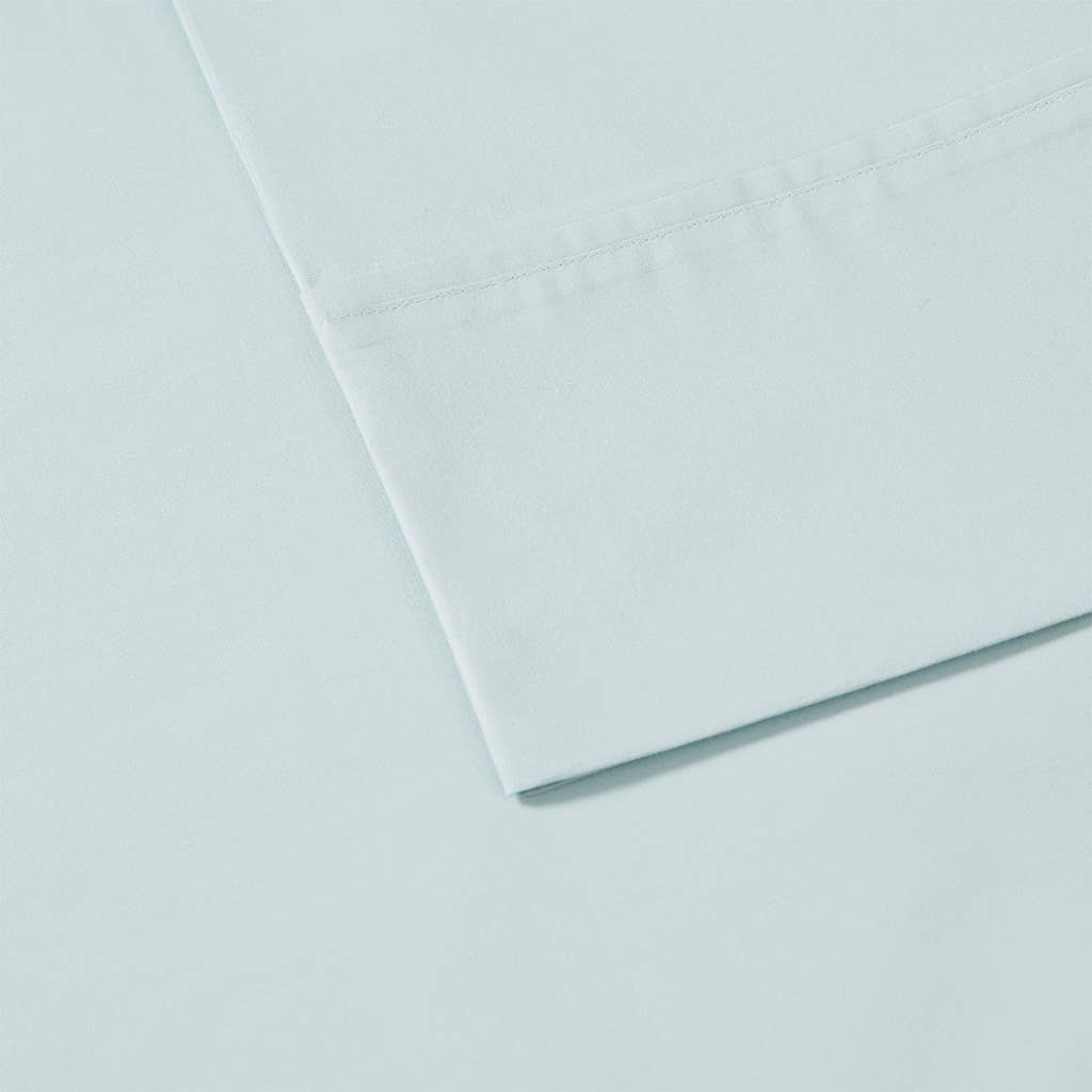 Olliix - Vente Parures de lit - Ensemble de draps pêchés en percale de coton brossé, Aqua2