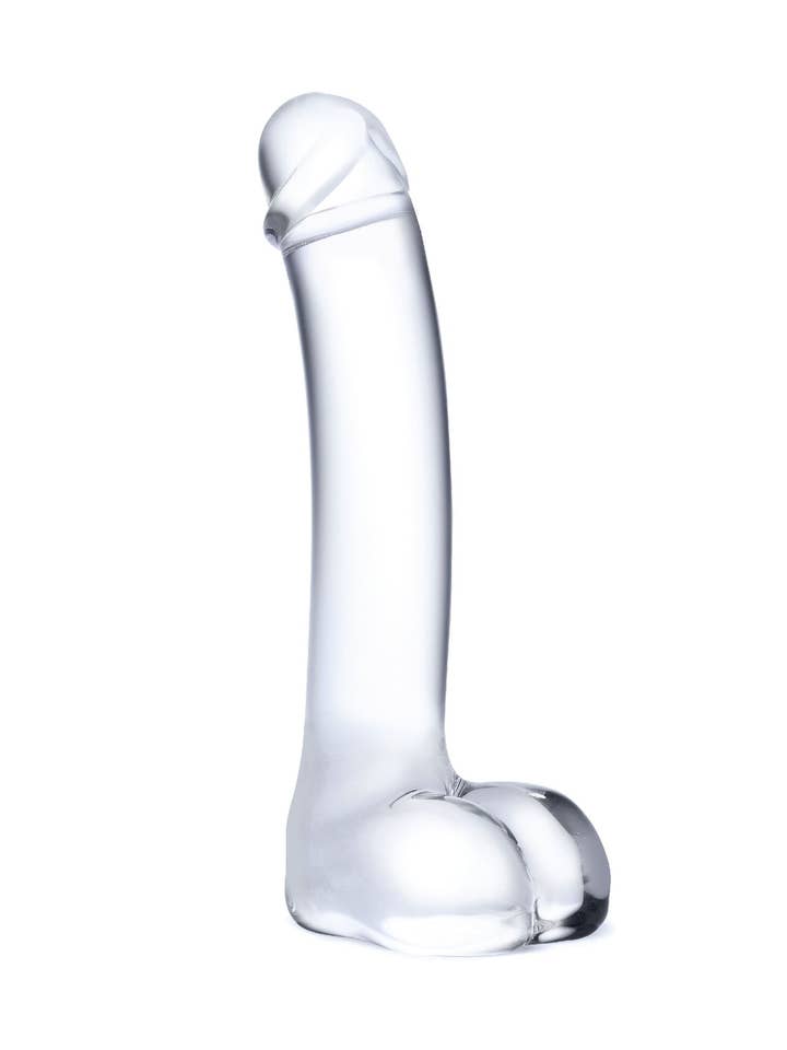 Glas 7" Realistic Curved Glass G-Spot Dildo GLAS-153 for wholesale by Lingerie Mart