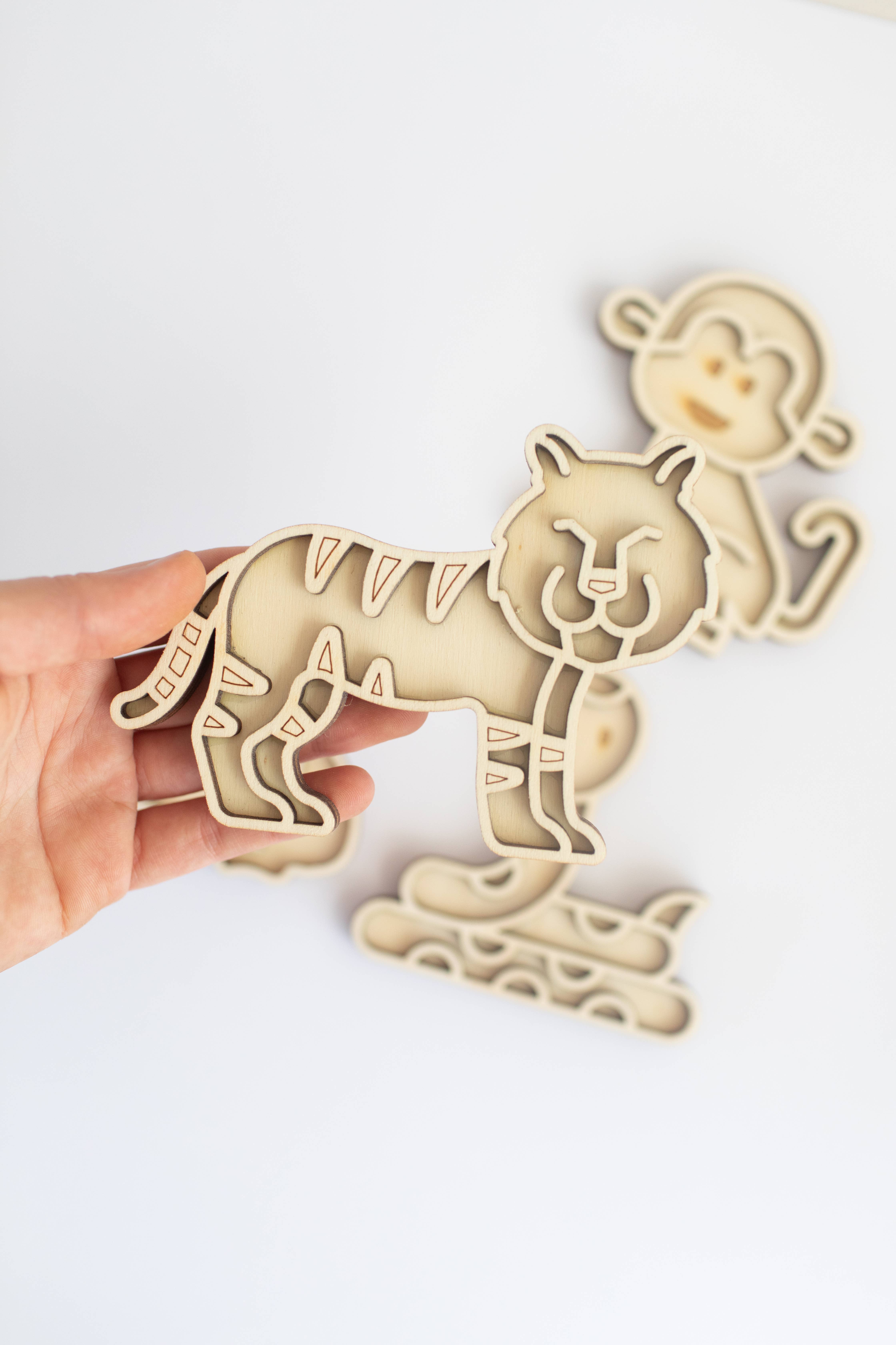 Studio de Rijk - Wholesale Wood Toy - Kids - Play tray mini set - Jungle animals1