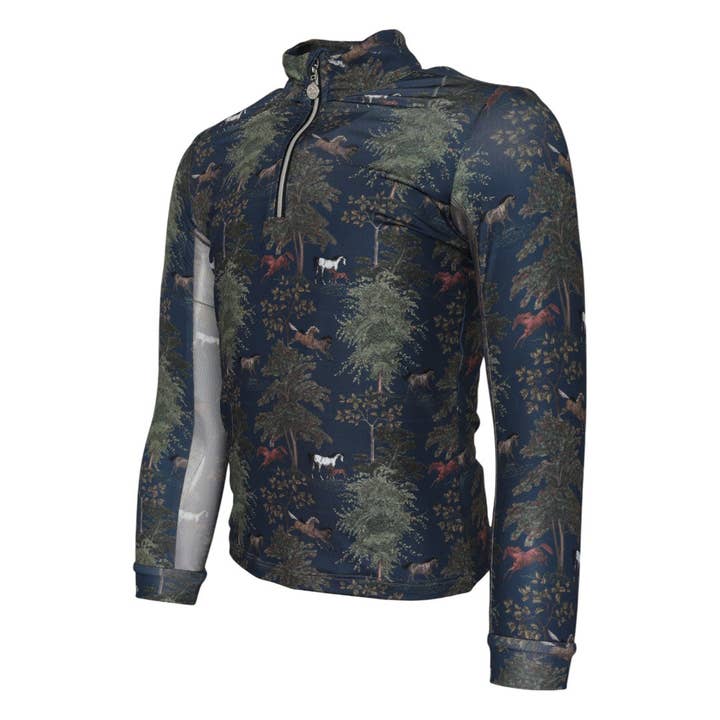 Haut d'équitation à fermeture éclair 1/4 pour enfant Dapplebay Autumn Toile pour la vente par JPC Equestrian