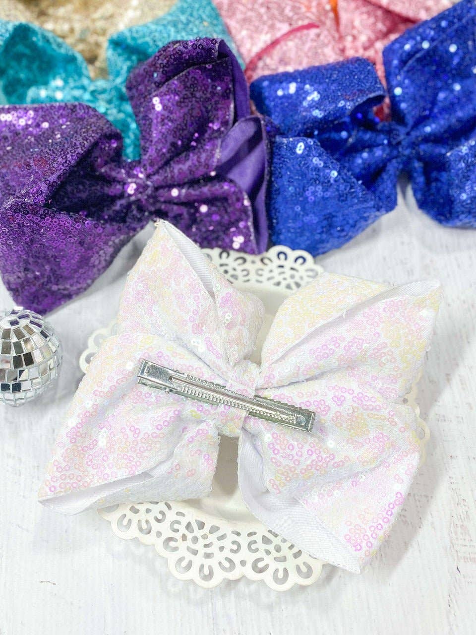 The Hair Bow Company - Wholesale Hair Bow - Kids - Sequin Texas Size Hair Bows - Alligator Clip - 6.5"19