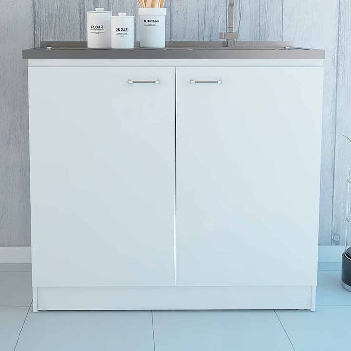 Salento Freestanding Sink,2 Door,2Shelves,White for wholesale by Depot E-Shop