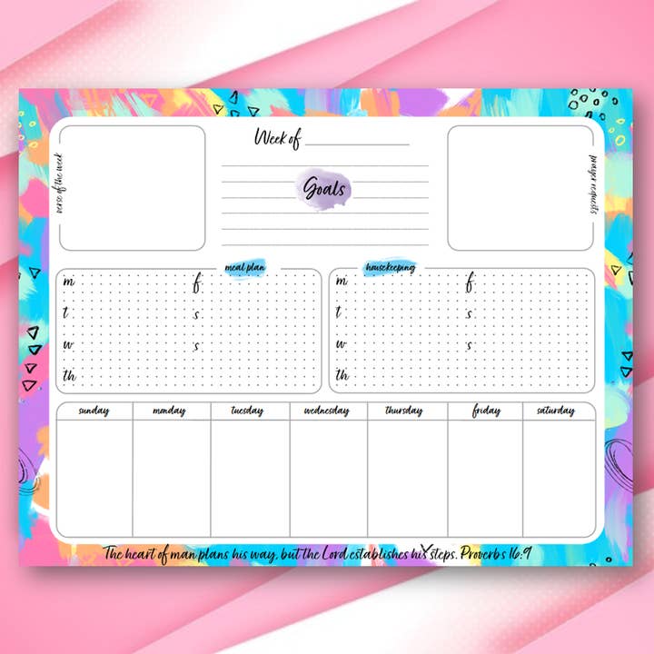 Weekly Planner Notepad, 52 tear-away pages for wholesale by Lamp Light Journals