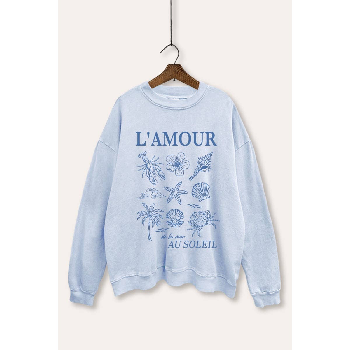 PINK NABI - Wholesale Graphic Sweatshirt - Women's - L'AMOUR AU SOLEIL MINERAL WASH GRAPHIC SWEATSHIRT5