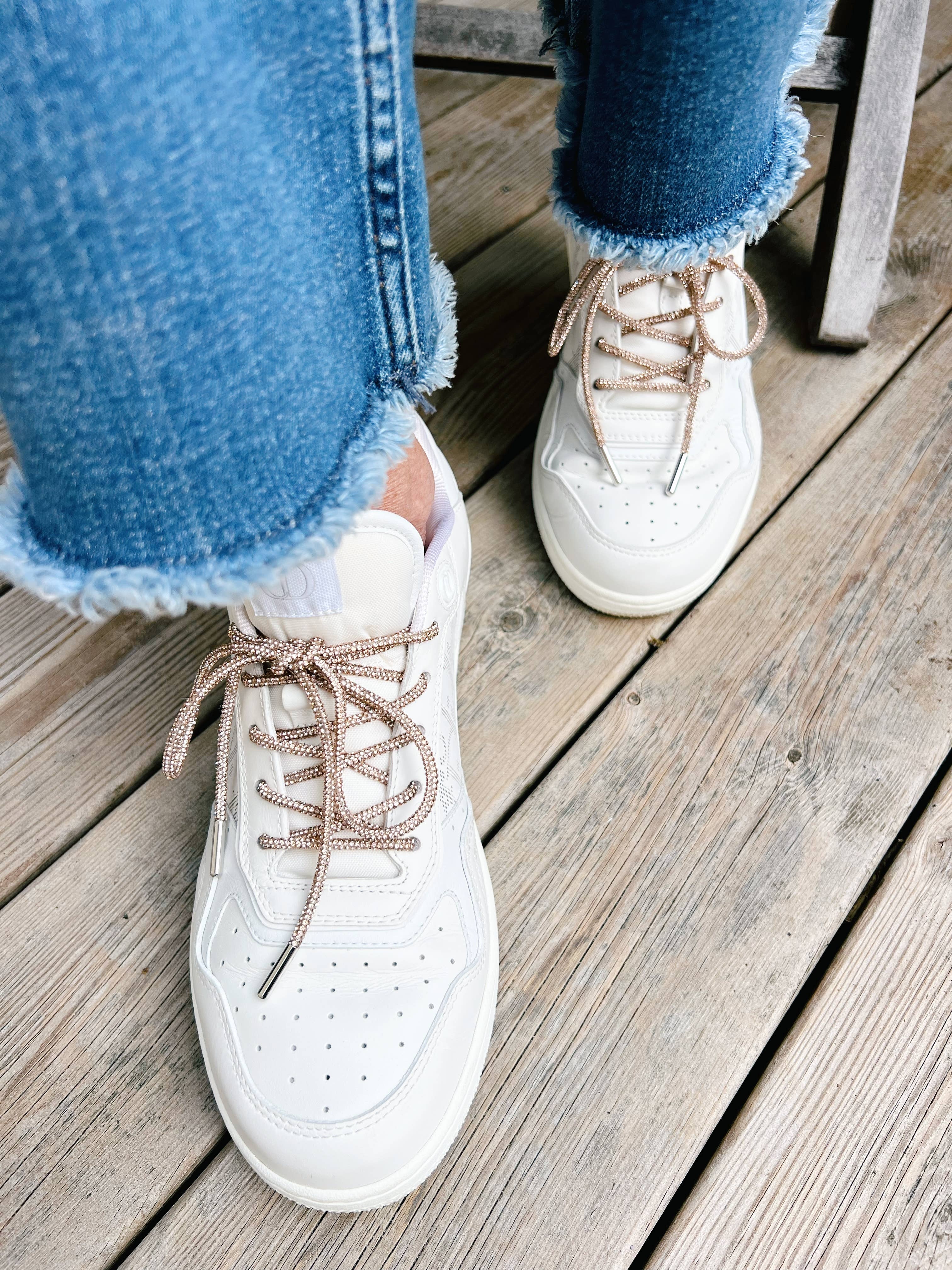 The Shoelace Brand - Vente Lacets – femme - Lacets Luxe Cuivre ornés de cristaux2