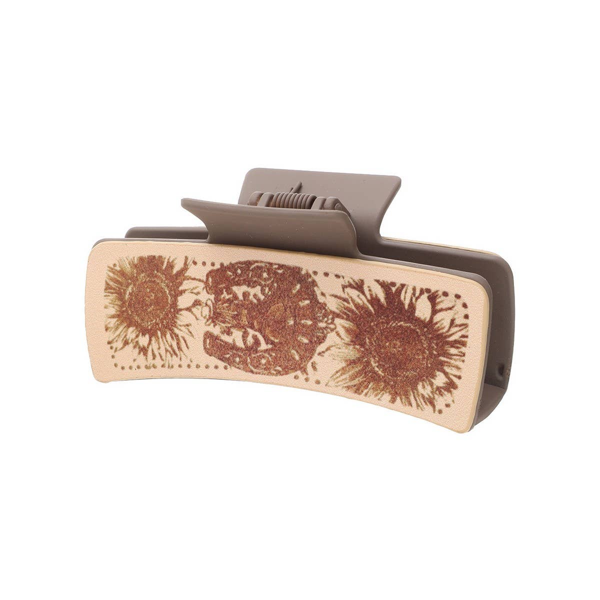 ACCITY - Wholesale Hair Clip - Women's - Cactus Print Leather Hair Claw Clip, Western Style_CWAHA06065