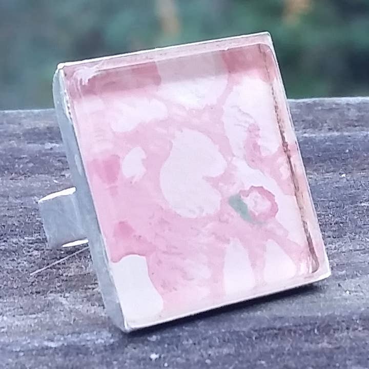 Vintage floral wallpaper silver-plated brooch for wholesale by Amy Pfaffman Jewelry