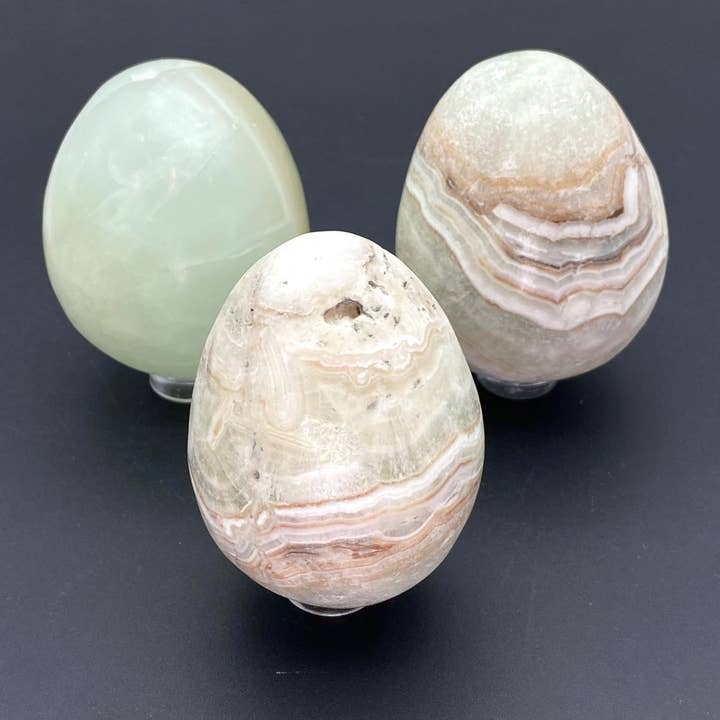Pistachio Calcite Gemstone Egg for wholesale by Crystal River Gems LLC