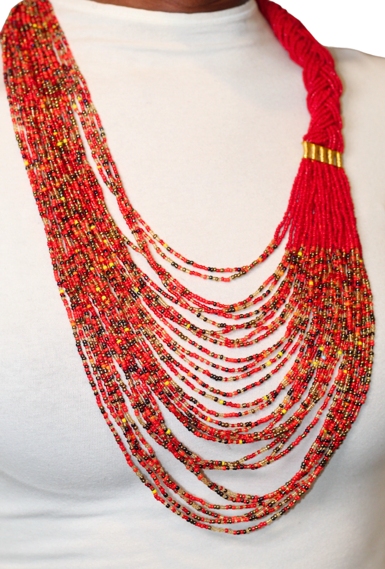 KENDI AMANI - Wholesale Beaded/Pearl Necklace - Makandi Braided Necklace2