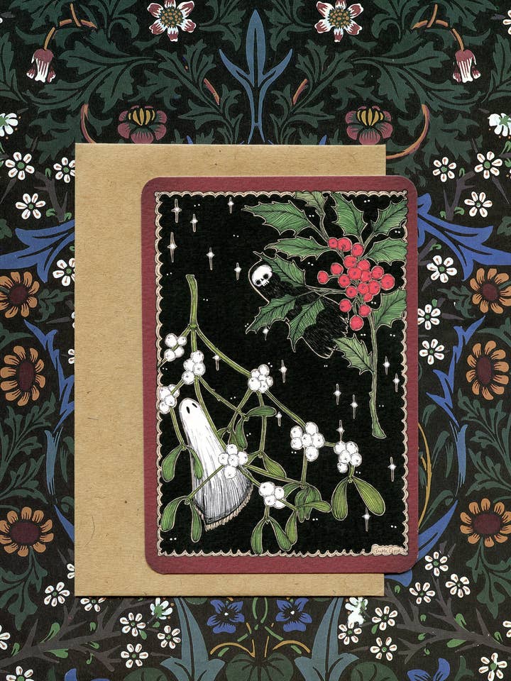 Haunted Holly and Mistletoe Card Set of 3 - Frameable Cards for wholesale by Barnacles and Moss