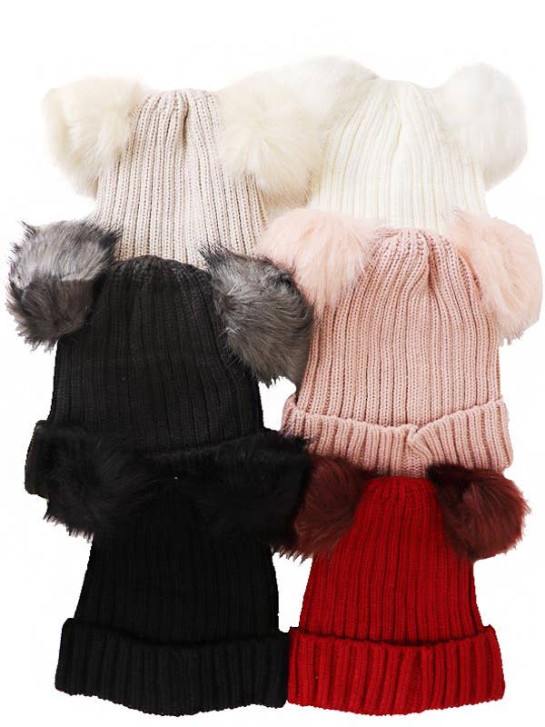 Knit Sherpa Fur Lined Cuffed Beanies for wholesale by Cap Zone
