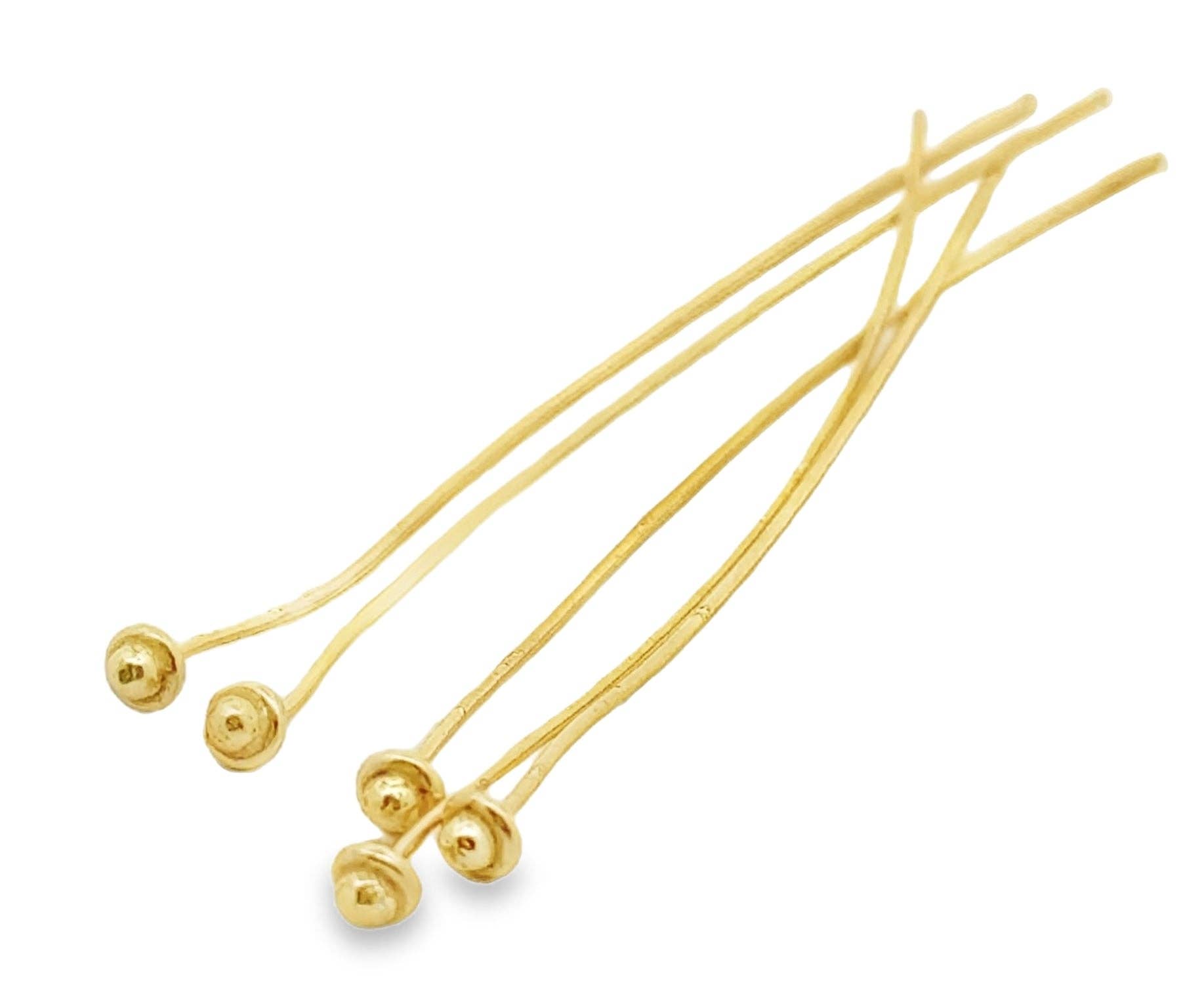 Purity Beads – material para artesanato por atacado – Alfinete de Cabeça com Acabamento Dourado 50 pcs Alfinetes de Cabeça Simples Margarida 22 Gauge, Acabamento Dourado Tamanho 3"1