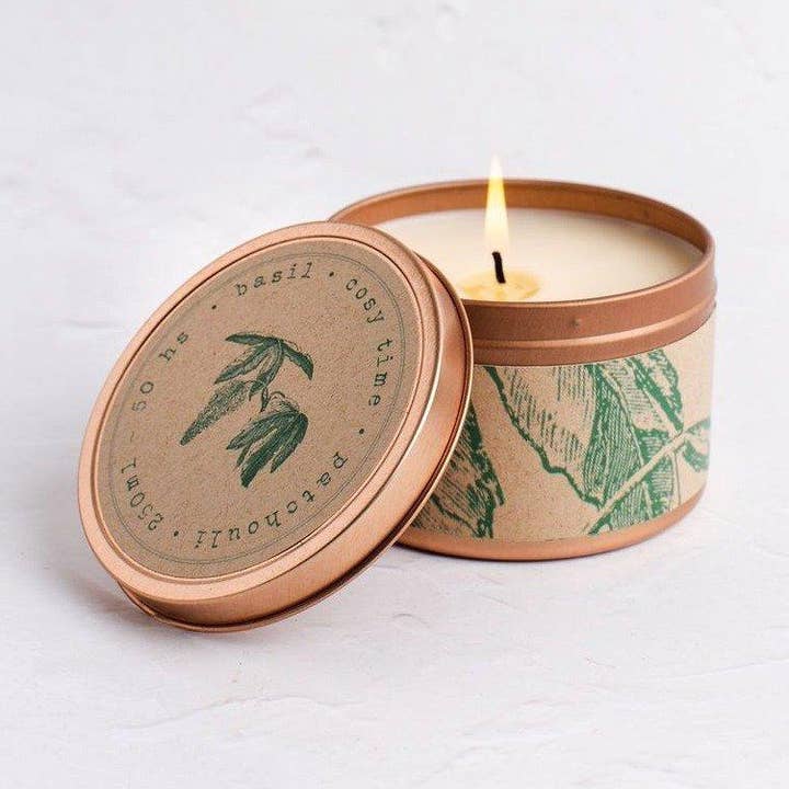 Cosy time candle: Patchouli + Basil for wholesale by Veganbunny ltd