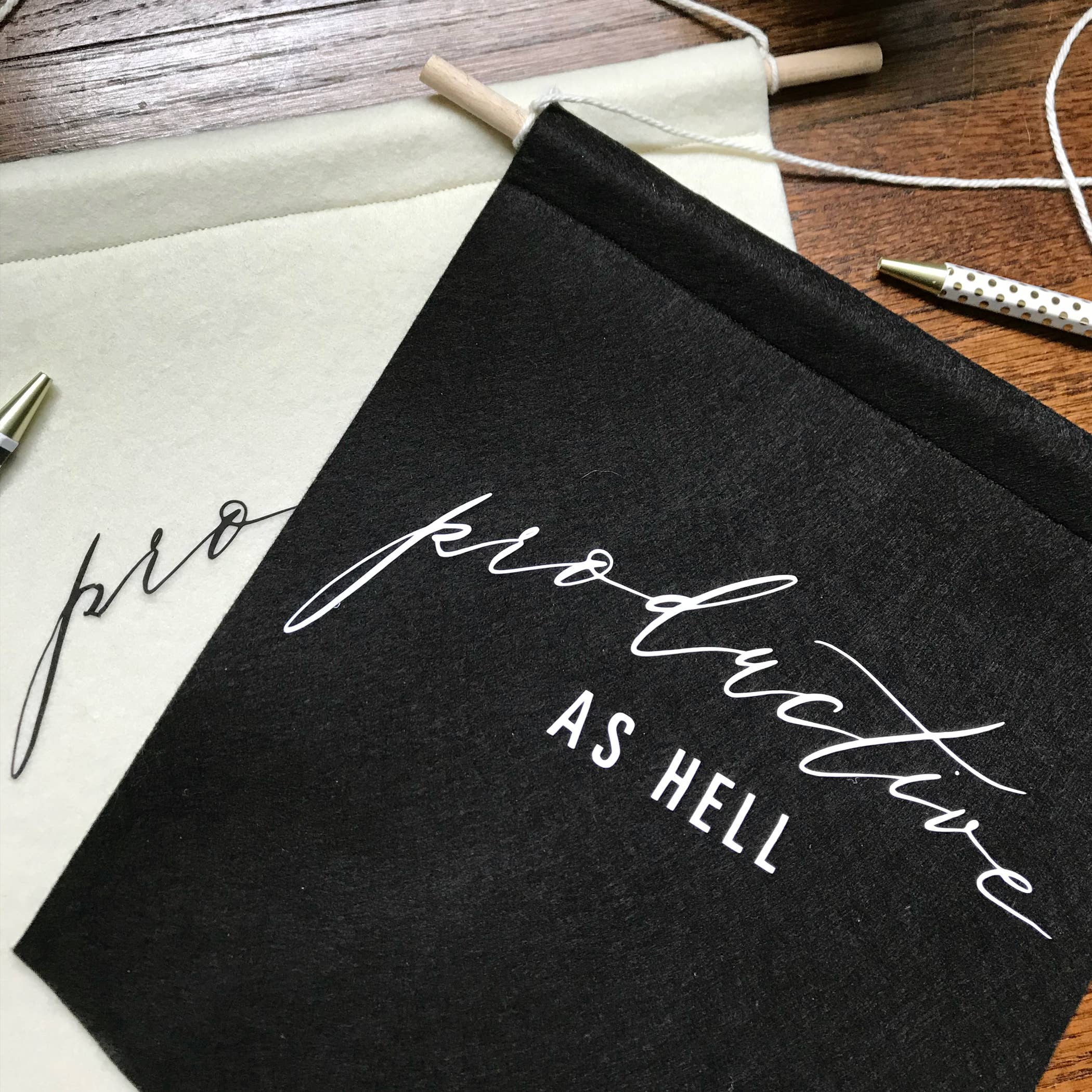 Praxis Design Studio - Wholesale Wall Sign - Productive as Hell Wall Banner1