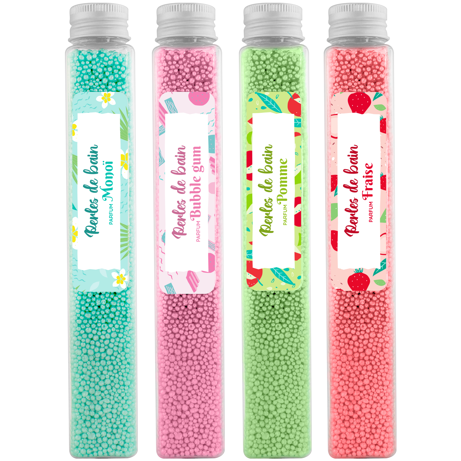 FRENCH TENDANCE – wholesale Badsalt – Tuber med badsalt 90 g – Blandade dofter Monoi, Bubblegum, Äpple, Jordgubb6