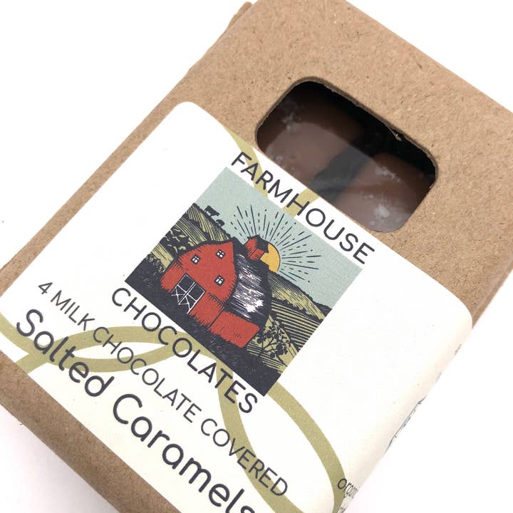 Farmhouse Chocolates - Wholesale Chocolate Covered Sweets - 4 Piece Milk Chocolate Covered Salted Caramels4