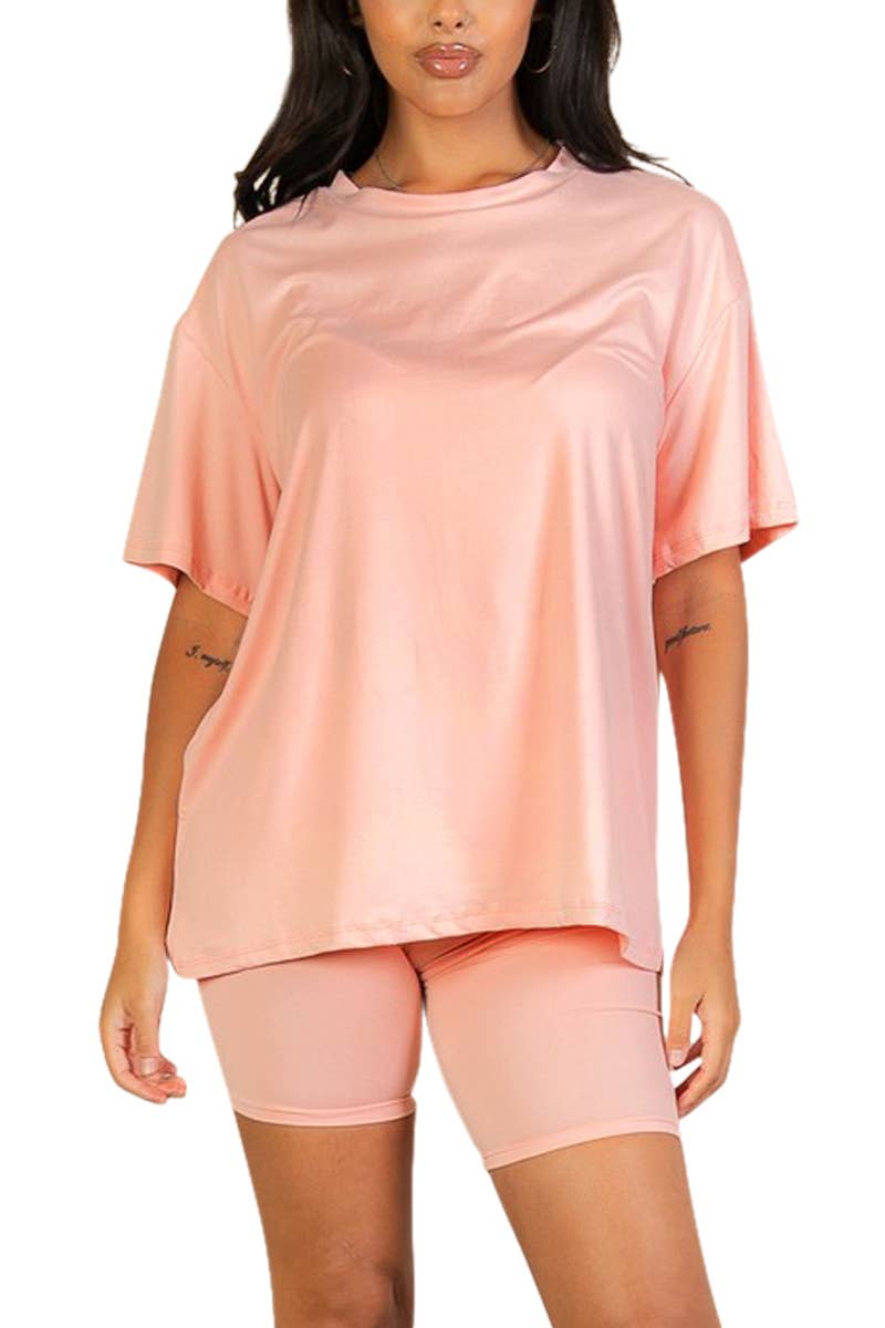 Vanilla Monkey - Vendita all'ingrosso Completo loungewear - Donna - Set Maglia Larga Oversize e Pantaloncini da Bici3