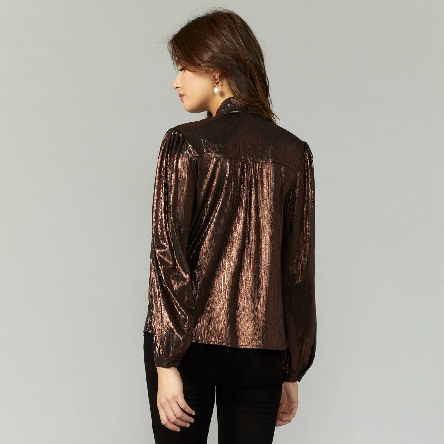 Greylin – Engroshandel Bluse - Dame – Elicia Slips Hals Lamé Strik Bluse2