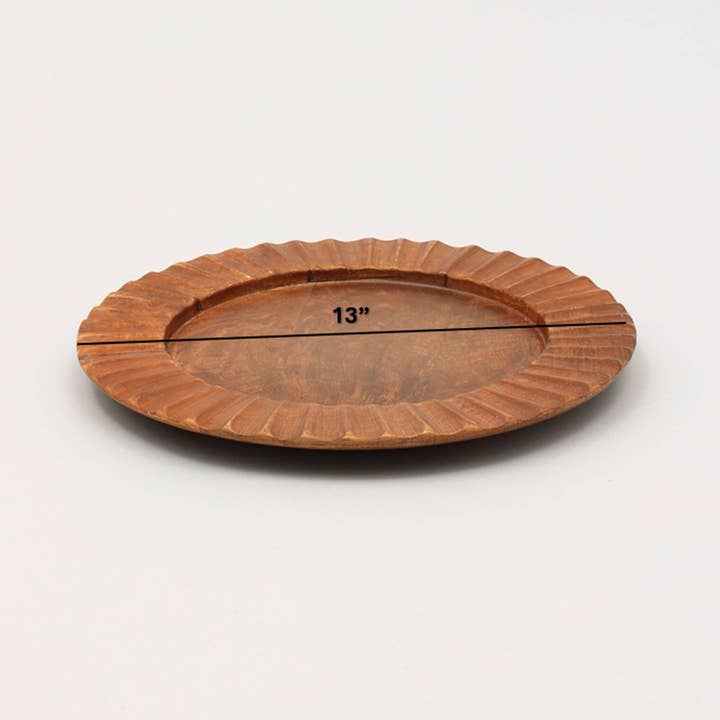 ExpoBazaar - Wholesale Dinner Plate - Wood Charger Plate | Handmade 13" Artisan Wooden Tableware6