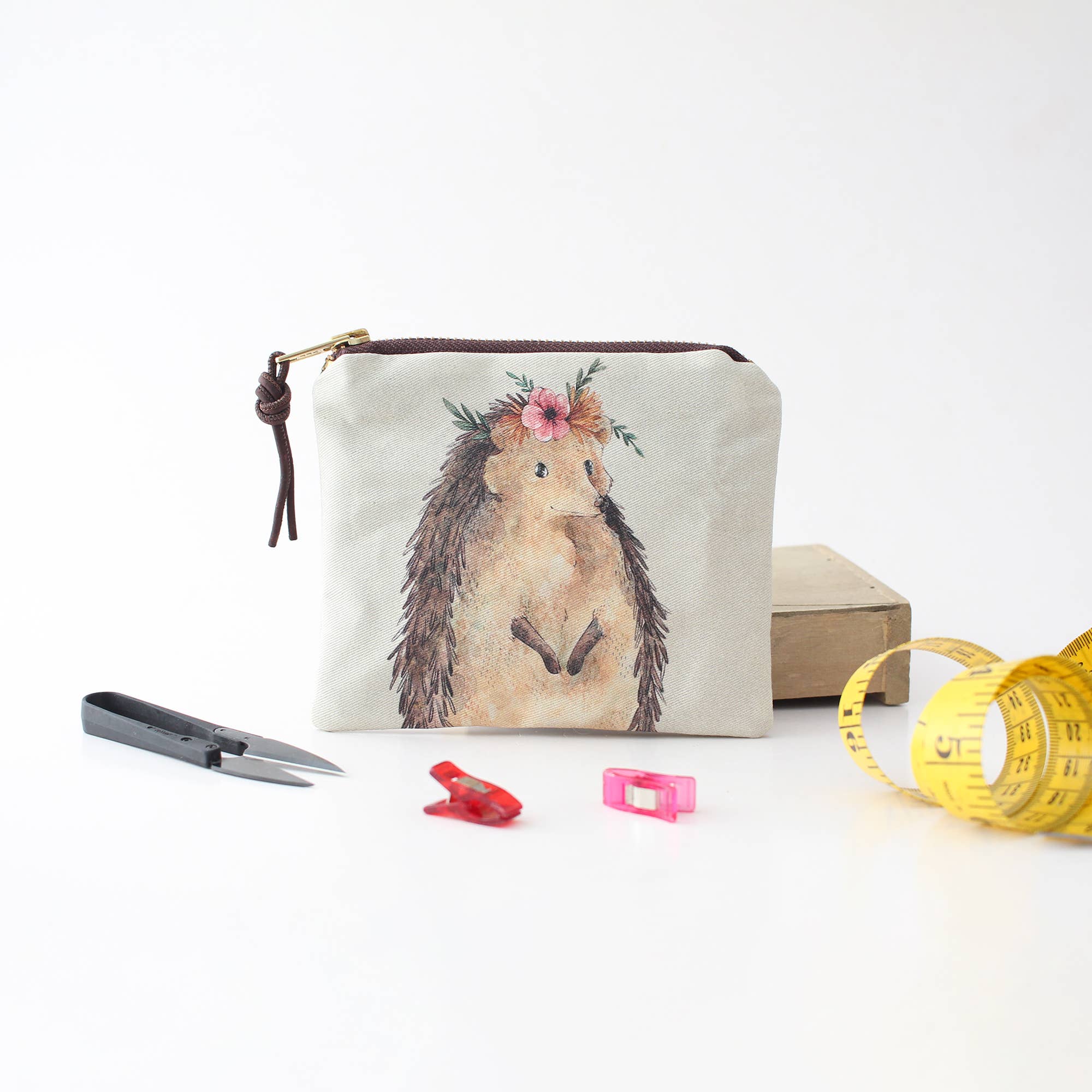 The Blue Rabbit House - Wholesale Makeup/Cosmetic Bag - Nikki the Hedgehog | Zipper Pouch | Cosmetic Bag0