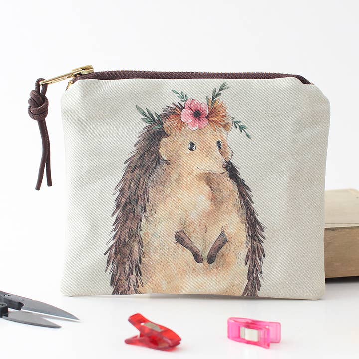 The Blue Rabbit House - Wholesale Makeup/Cosmetic Bag - Nikki the Hedgehog | Zipper Pouch | Cosmetic Bag0