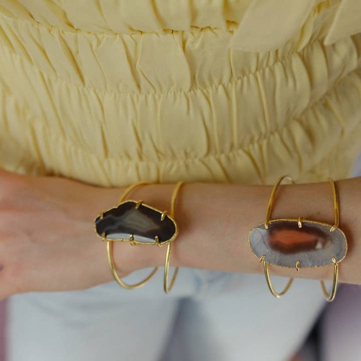 Caramel and Neutral Summer Love Cuff Bracelet for wholesale by YAA YAA LONDON