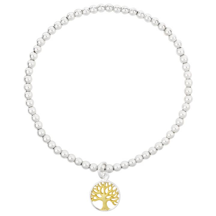 Tofarvet Livets Træ Charm Armbånd (USA-DDP) for engroshandel hos Silver Jewellery Cavern Wholesale