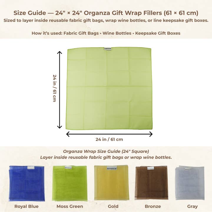 Beauty Blisss - Wholesale Gift Bag Set/Pack - Organza Gift Wrap Fillers – 24" Squares, 5pc & 6pc Sets1