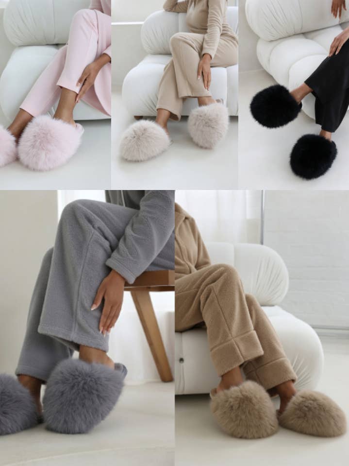 No Doubt Shoes - Wholesale Slippers - Women's - EXTREME OVERSIZED FAUX FUR FLUFFY SLIPPERS (12 PAIRS)1