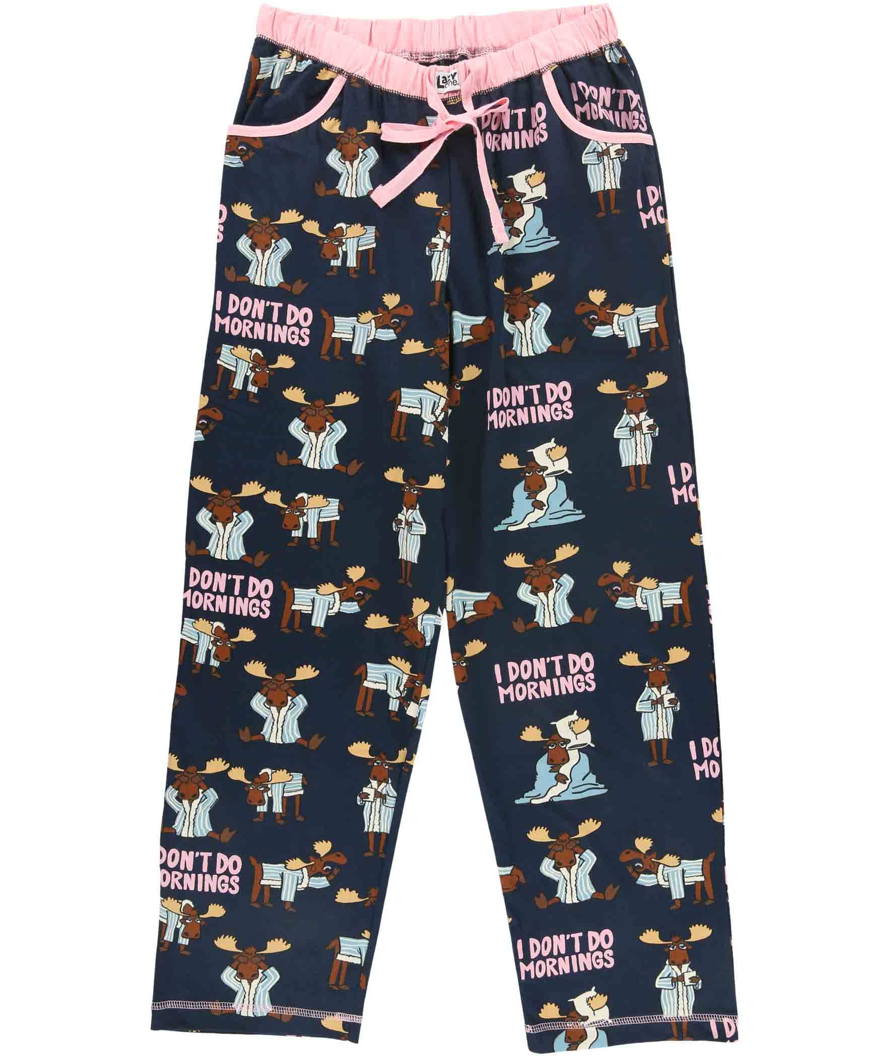 Lazy One - Wholesale Sleepwear Bottom - Women's - Don't Do Mornings Moose Women's Pajama Pant0