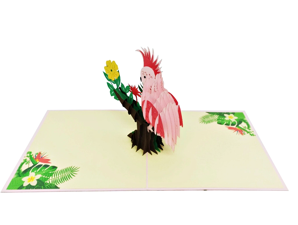Wonder Paper Art - Vendita all'ingrosso Biglietti di inaugurazione della casa - Biglietto Pop Up Uccello Tropicale2