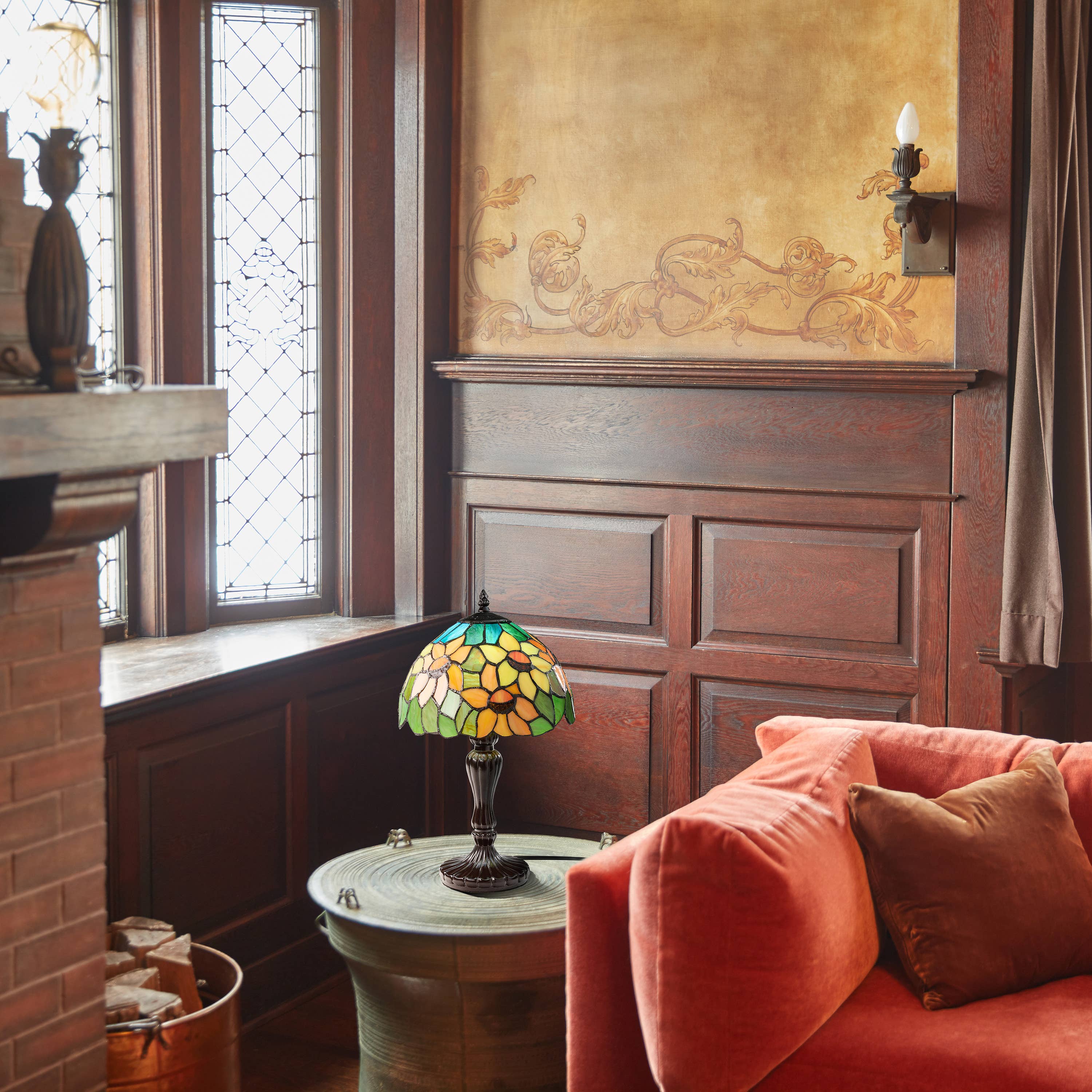 River of Goods - Wholesale Accent/Desk Lamp - 16.5"H Sunflowers Stained Glass Candlestick Table Lamp6