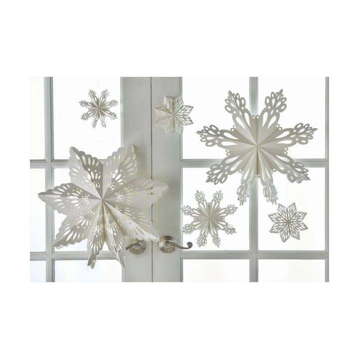 tag - Wholesale Ornament - 9 Inch Snowflake Paper Hanging Decor - White