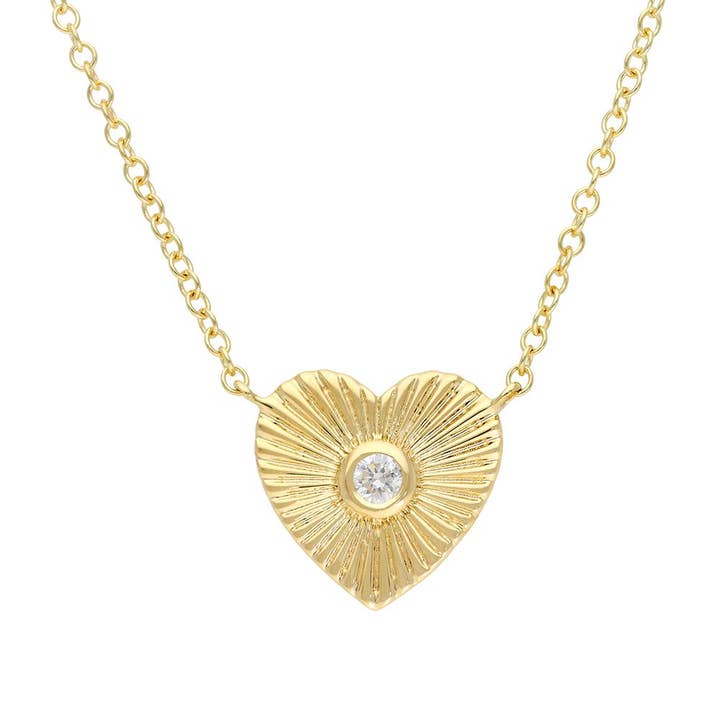 Diamond Heart Necklace 10x10mm for wholesale by Jewels of Mewar