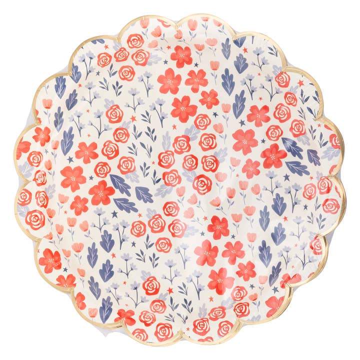 My Mind’s Eye - Wholesale Disposable Plate - PLPL368 - Patriotic Scatter Paper Plate