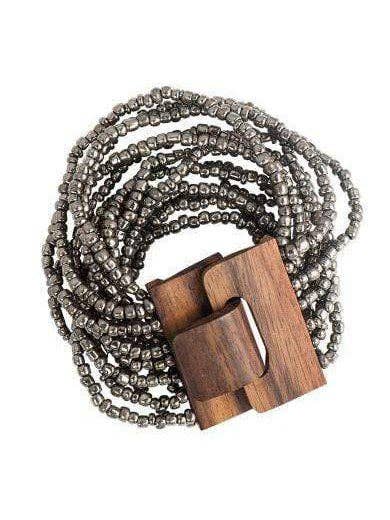 Bijondo - Wholesale Beaded Bracelet - Wooden Buckle Bracelet and Glass Beads, costume jewelry5