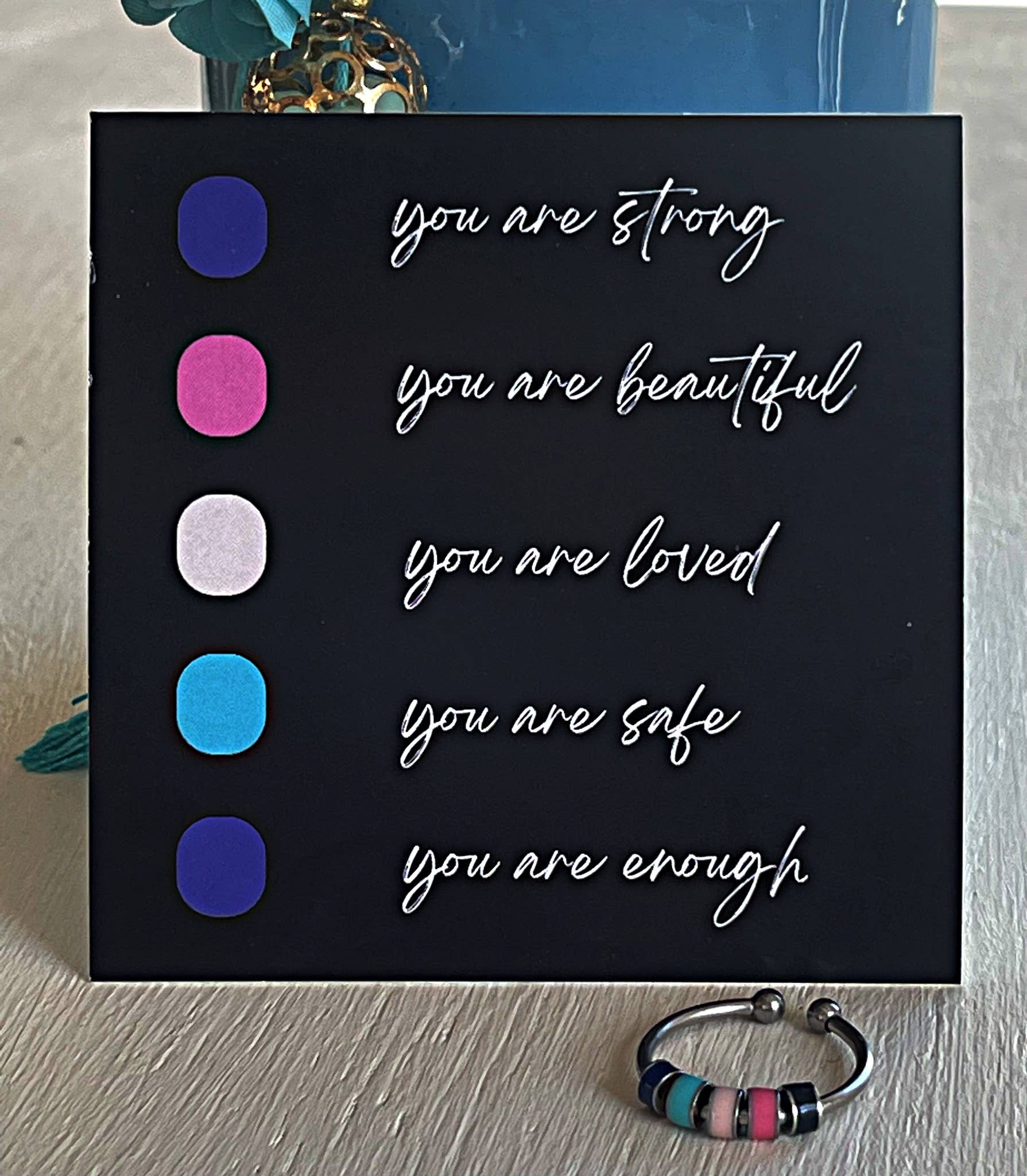 Lasting Impressions CT - Wholesale Band/Stacked Ring - Wholesale | Anxiety Spinner Rings with Motivational Card2