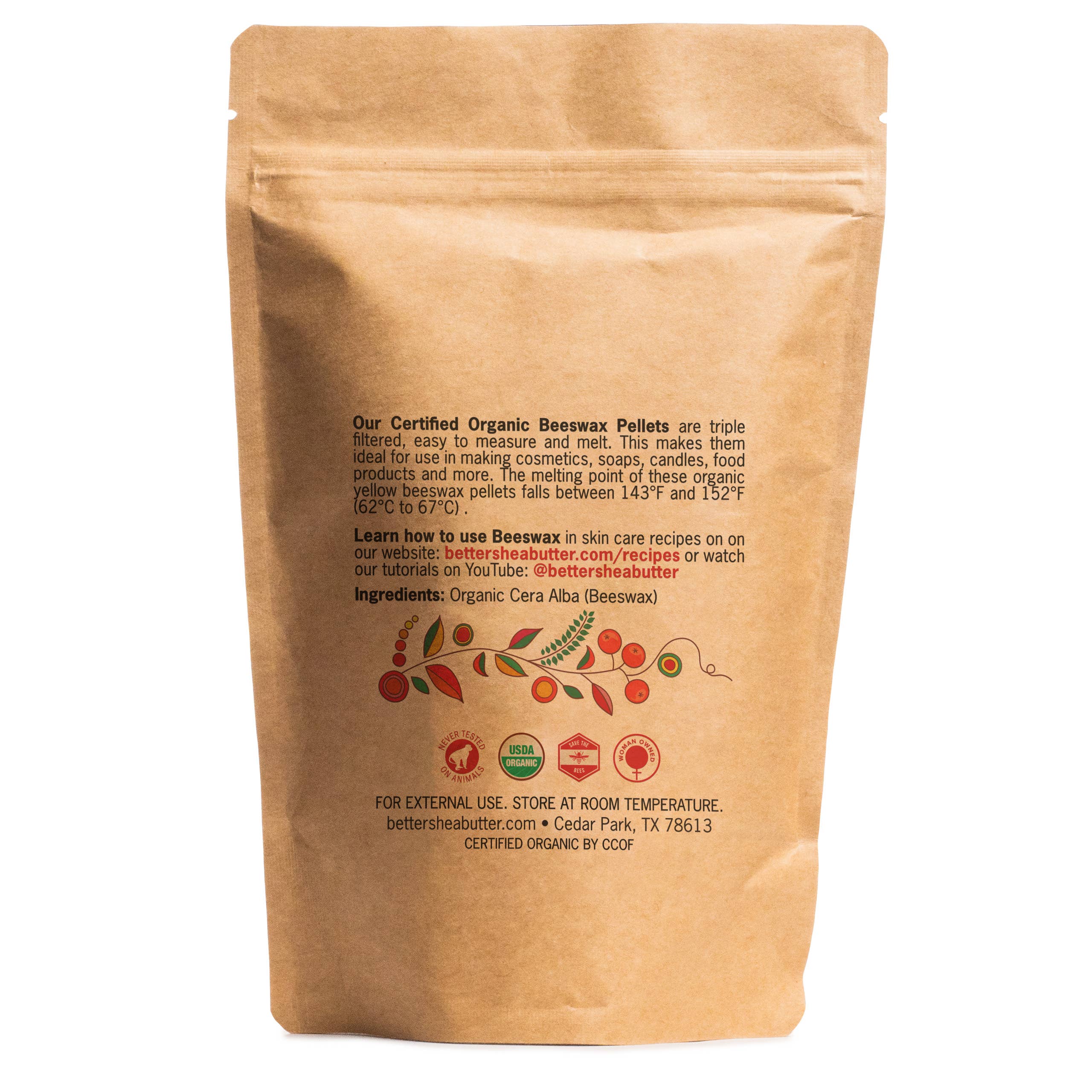 Better Shea Butter - Wholesale Craft Supplies - Beeswax Pellets, USDA Certified Organic (16 oz)2