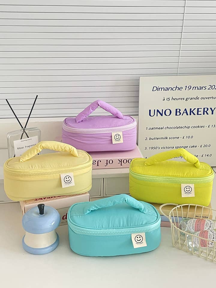 Colorful Soft Handle Travel Cosmetic Case for wholesale by Juniper Tide