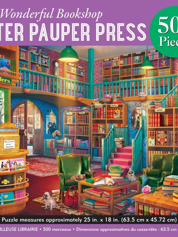 The Wonderful Bookshop 500 Piece Jigsaw Puzzle for wholesale by Peter Pauper Press